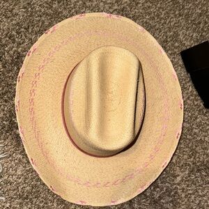 cowgirl hat - pink and tan